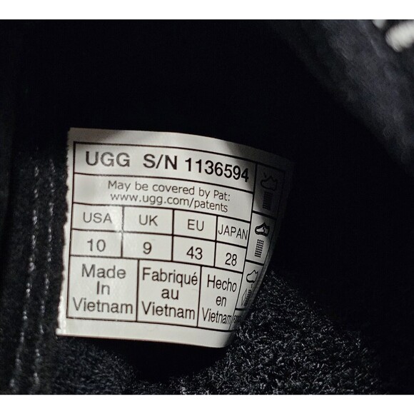 Men\'s UGG CA78 Tasman Sneaker Sport Shoe Black Slip On Collapsible Heel  Sz 10